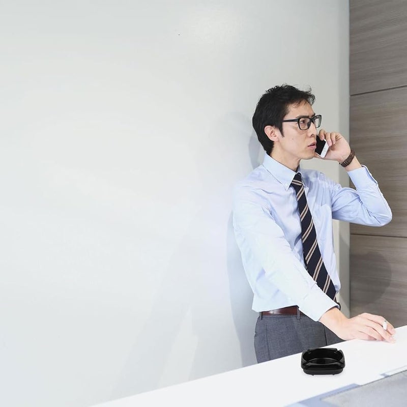 منفضة سجائر سيراميك مربعة سوداء للاستخدام المنزلي والمطعم والتدخين - Image 4